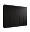 Kleiderschrank | Farbe: Schwarz | 5-Türig | 3 Fächer | Griffe: Schwarz | 3 Kleiderstangen| Soft-Close-Funktion | Maße: 250 x 52 x 202 cm | ABS-Kanten