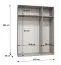 Drehtürenschrank / Kleiderschrank | Farbe: Schwarz | 3-Türig | Griffe: Gold | 2 Fächer | 2 Kleiderstangen | Maße: 150 x 52 x 202 cm | Soft-Close-Funktion