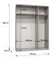 Kleiderschrank | 3 Türen | Farbe: Schwarz | Griffe: Kaschmir | Maße: 150 x 52 x 202 cm | 2 Kleiderstangen | 2 Fächer | Drehtürenschrank