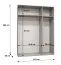 Drehtürenschrank / Kleiderschrank | 1 Spiegeltür | Farbe: Schwarz | 2 Fächer | Griffe: Gold | 2 Kleiderstangen | Soft-Close | Maße: 150 x 52 x 202 cm