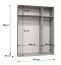 Drehtürenschrank mit Soft-Close-Funktion Korab 19, Farbe: Schwarz, 1,5 Meter breit, zwei Fächer, zwei Kleiderstangen, Griffe: Gold, Kleiderschrank