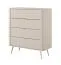Kommode | Beige | 4 Schubladen | 88 x 38 x 101 cm | Griffe & Beine: Metall | ABS-Kanten | Highboard | modernes Lamellen Design