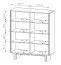 Kommode | Farbe: Eiche geölt | 4 Drehtüren | Push-to-open Funktion | 8 Fächer | 104 x 38 x 124 cm | Highboard | ABS-Kanten | für Wohnzimmer