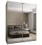Kleiderschrank / Schiebetürenschrank | 245,5 x 200 x 64 cm | 2 Kleiderstangen | 6 Fächer | Spiegel | 2 Schiebetüren | Soft-Close | Farbe: Kaschmir