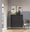 Wohnzimmer Komplett - Set L Worthing, 4-teilig, Farbe: Schwarz / Gold
