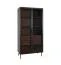 Vitrinenschrank mit zwei Glastüren Chaabane 01 | Farbe: Eiche Dunin / Schwarz | inkl. LED-Beleuchtung | Beine & Griffe: Metall | Maße: 194,5 x 91,5 x 39 cm
