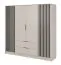 Edler Kleiderschrank mit schwarzen Lamellen Leeds 33, in Kaschmir, 200 x 206 x 51 cm, mit 10 geräumigen Fächern und 2 Schubladen, 1 Kleiderstange