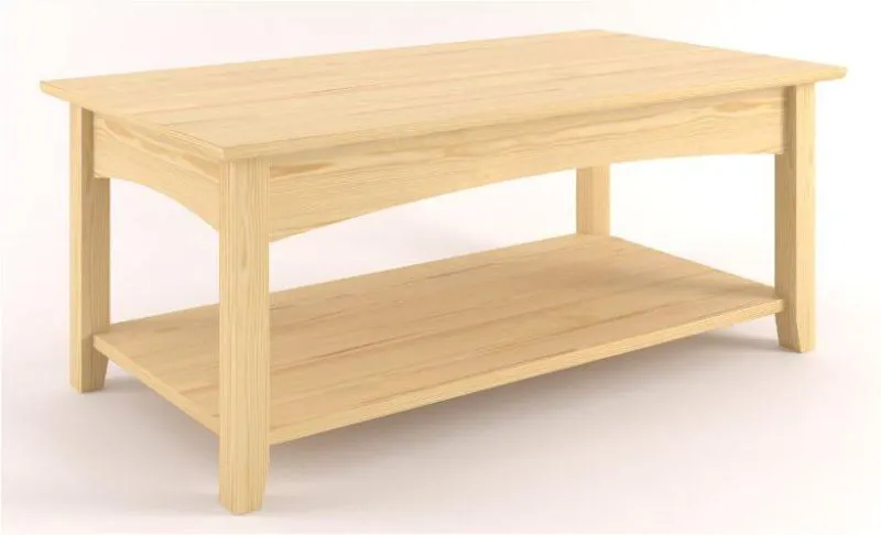 Couchtisch Kiefer Massivholz Natur 45x110x60 cm Abbildung