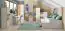 Jugendzimmer - Highboard Dennis 05, Farbe: Esche / Weiß - Abmessungen: 144 x 80 x 40 cm (H x B x T)