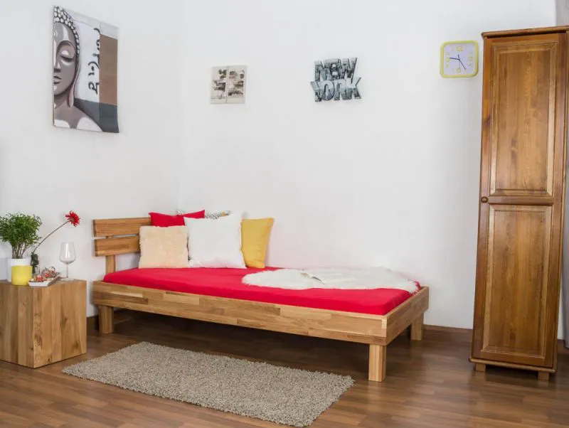 Holzbett Bettgestell Eiche 90 x 200 cm geölt Abbildung