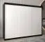 Schiebetürenschrank / Kleiderschrank Bisaurin 6A, Farbe: Schwarz / Weiß matt - Abmessungen: 200 x 250 x 62 cm ( H x B x T)