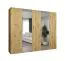 Kleiderschrank mit zwei Spiegeltüren Korab 90, Farbe: Eiche Artisan, drei Kleiderstangen, 2,5 Meter breit, Soft-Close-Funktion, drei Fächer, Griffe: Kaschmir