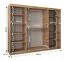 Schiebetürenschrank / Kleiderschrank Aletschhorn 23, Farbe: Schwarz, 10 Fächer, zwei Spiegeltüren, 2,5 Meter breit, zwei Kleiderstangen, Aluminiumschienen