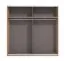 Kleiderschrank | Farbe: Eiche Artisan | breit | 1 Spiegeltür | Schiebetürenschrank | Maße: 220 x 61 x 217,5 cm | ABS-Kanten | 2 Kleiderstangen | 2 Fächer