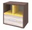 Nachtkommode Kerema 11, Farbe: Nuss / Ulme / Gelb - Abmessungen: 53 x 50 x 41 cm (H x B x T)