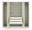 Kleiderschrank | Drehtürenschrank | 4-türig | 200 x 61 x 210 cm | Farbe: Kaschmir | 3 Kleiderstangen | 7 Fächer | ABS-Kanten | Edegem 01