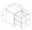 Schreibtischschrank Sirte 09, Farbe: Eiche / Weiß / Schwarz matt - Abmessungen: 50 x 40 x 40 cm (H x B x T)
