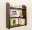 Hängeregal, Wandregal, Bücherregal - 60 cm breit, Kiefer Massivholz, Farbe: Nuss Abbildung