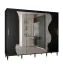 Großer Schiebetürenschrank mit Spiegel Jotunheimen 192, Farbe: Schwarz - Abmessungen: 208 x 250,5 x 62 cm (H x B x T)