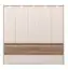 Kleiderschrank mit 5 Türen Papauta 08, Farbe: Kaschmir / Eiche dunkel - Abmessungen: 226 x 232 x 60 cm (H x B x T)