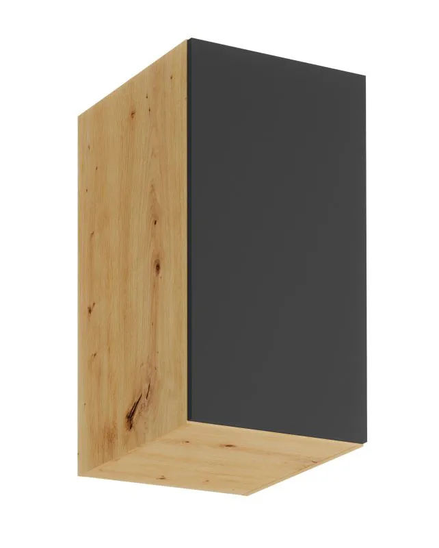 Küchen-Hängeschrank | Push-to-Open | Matterhorn 24 | grifflose Front | 1 Tür | 40 x 44,9 x 72 cm | Artisan-Eiche / Grau