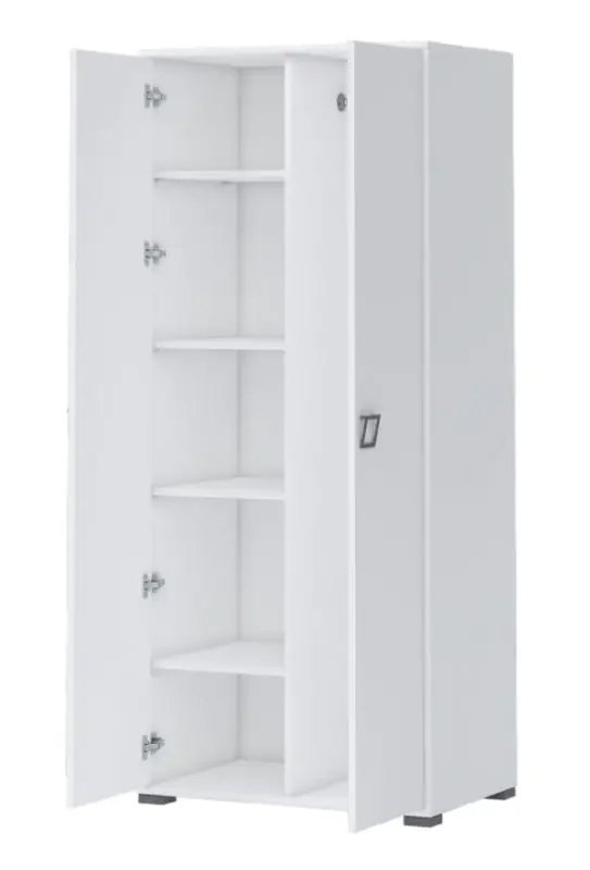 Drehtürenschrank / Kleiderschrank 12, Farbe: Weiß - Abmessungen: 198 x 84 x 56 cm (H x B x T)