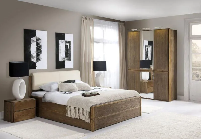 Easy Möbel Schlafzimmer Komplett - Set I Fazenda, 4 - teilig, teilmassiv, Farbe: Dunkelbraun Abbildung
