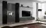 Moderne Wohnwand Balestrand 90, Farbe: Schwarz / Grau - Abmessungen: 180 x 330 x 40 cm (H x B x T), mit vier Türen