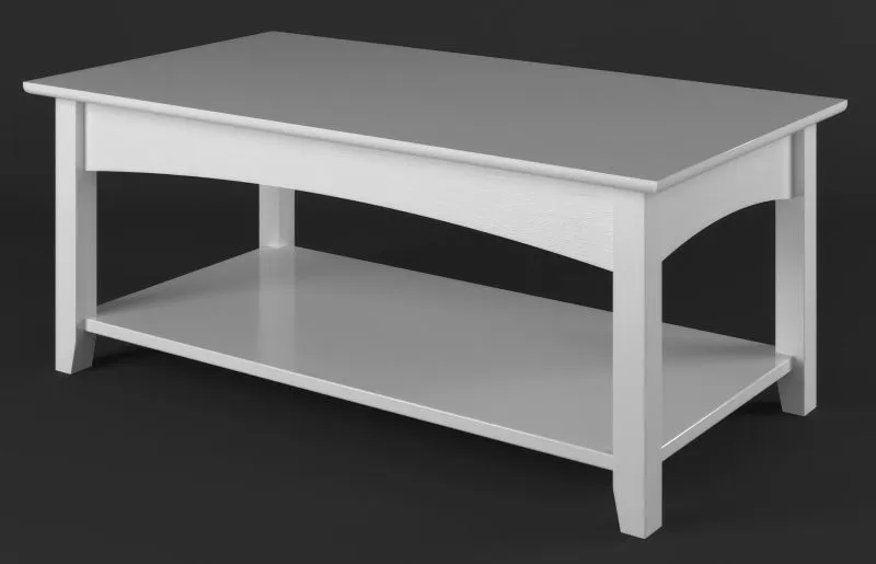 Couchtisch Kiefer Vollholz massiv weiß Lagopus 04 - Abmessungen: 110 x 60 x 45 cm (B x T x H)