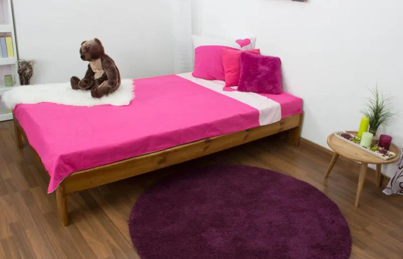 Bett Kiefer massiv 120 x 200 cm Eiche Abbildung