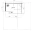 Ferienhaus F36 mit überdachter Terrasse & Schlafboden | 32,7 m² | 70 mm Blockbohlen | Naturbelassen | Fenster 1-Hand-Dreh-Kippsystematik