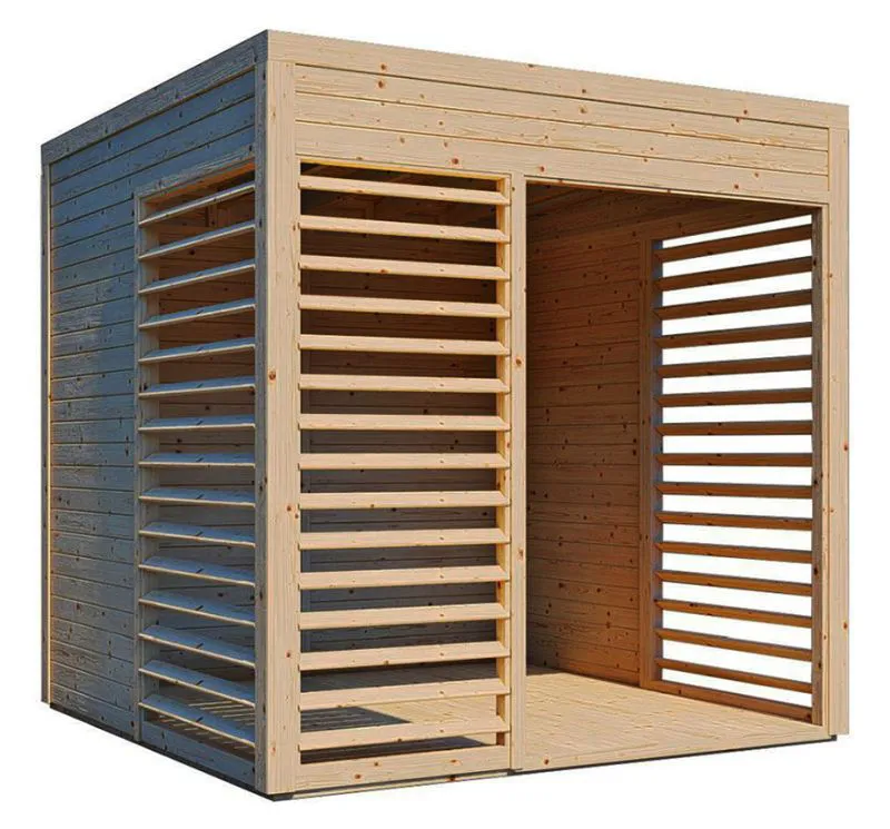 Holz-Gartenhütte 2,34 x 2,26 Meter (inkl. Dach) | Natur | Flachdach Abbildung