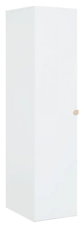 Jugendzimmer - Drehtürenschrank / Kleiderschrank Skalle 09, Farbe: Weiß - Abmessungen: 206 x 47 x 60 cm (H x B x T)