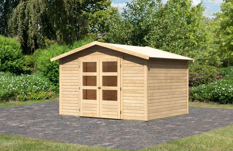 Gartenhaus ohne Dachpappe naturbelassen, Grundfläche: 7,1m²