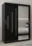 Schiebetürenschrank / Kleiderschrank mit Spiegel Tomlis 03B, Farbe: Schwarz - Abmessungen: 200 x 150 x 62 cm (H x B x T)