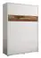 Schrankbett Namsan 03 vertikal, Farbe: Weiß matt / Braun Old Style - Liegefläche: 140 x 200 cm (B x L)
