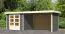 Gartenhaus SET terragrau mit Schleppdach 2,8 m Breite, Seiten- und Rückwand, Grundfläche: 5,76m²