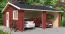 Holzgarage H91 Schwedenrot - 44 mm Blockbohlenhaus, Grundfläche: 33,00 m², Satteldach