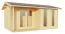 Gartenhaus G262 Natur - 28 mm Blockbohlenhaus, Grundfläche: 13,97 m², Satteldach