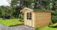 Holz-Gartenhaus 1,98 x 2,98 Meter (inkl. Dach) | Naturbelassen | Satteldach | 34 mm Blockbohlen-Haus Abbildung