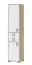 Schrank 25, Farbe: Buche / Weiß - 198 x 44 x 37 cm (H x B x T)