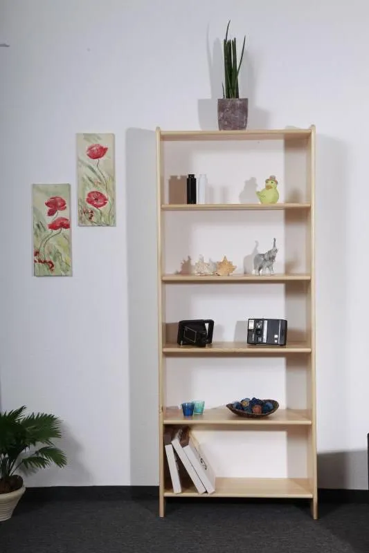 Bücherregal - 70 cm breit, Kiefer Holz-Massiv, Farbe: Natur Abbildung
