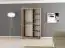 Schiebetürenschrank / Kleiderschrank Polos 02 mit Spiegel, Farbe: Weiß matt / Eiche Sonoma - Abmessungen: 200 x 120 x 62 cm (H x B x T)