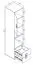 Jugendzimmer - Schrank Garian 06, Farbe: Eiche / Weiß / Grau, Abmessungen: 191 x 40 x 40 cm (H x B x T)