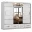 Kleiderschrank / Schiebetürenschrank 2,5 Meter breit | Lusatian 27 | Weiß | mit Spiegel | 7 Fächer | 4 Schubladen | 3 Türen | 218 x 250 x 61 cm