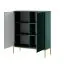 Kommode Worthing 18, Farbe: Grün / Gold - Abmessungen: 125 x 104 x 39 cm (H x B x T)