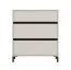Kommode | Farbe: Kaschmir | 3 Schubladen | Maße: 80 x 40 x 90 cm | ABS-Kanten | modernes Design | Beine: Schwarz | für Schlafzimmer