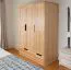 Kleiderschrank / Drehtürenschrank Kiefer massiv Vollholz natur 009 - Abmessung 190 x 133 x 60 cm (H x B x T)