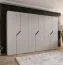Drehtürenschrank | Farbe: Kaschmir | 6 Türen | 3 Kleiderstangen | ABS-Kanten | Griffe: Schwarz | Maße: 300 x 52 x 202 cm | Soft-Close-Funktion | 3 Fächer