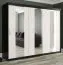 Edler Kleiderschrank mit Marmor Muster Ätna 22, Farbe: Schwarz matt / Weißer Marmor - Abmessungen: 200 x 250 x 62 cm (H x B x T), mit 10 Fächern und zwei Kleiderstangen
